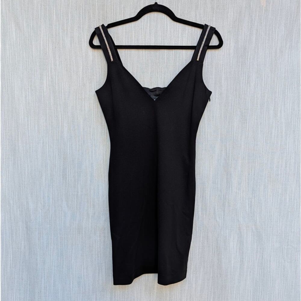 Just Cavalli Dress Womens IT42/US 6 Black Sleeveless Bodycon Slim Mini Logo NWT - Picture 3 of 14
